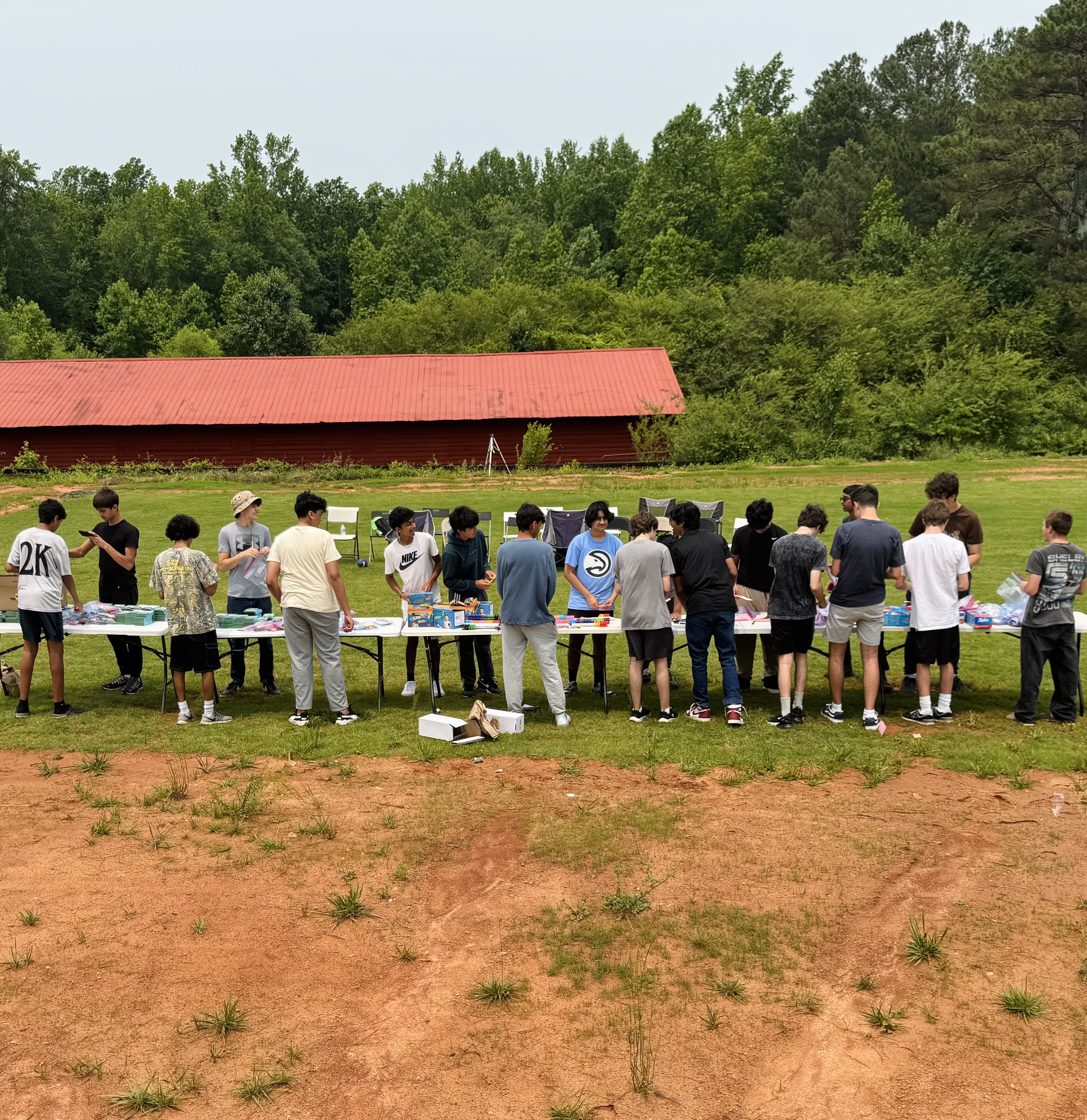 Volunteers helping in the community